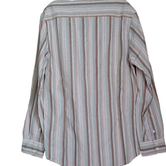 Marc Ecko Long Sleeve Multicolor Stripe Button down Shirt NWT size L - Picture 6 of 8